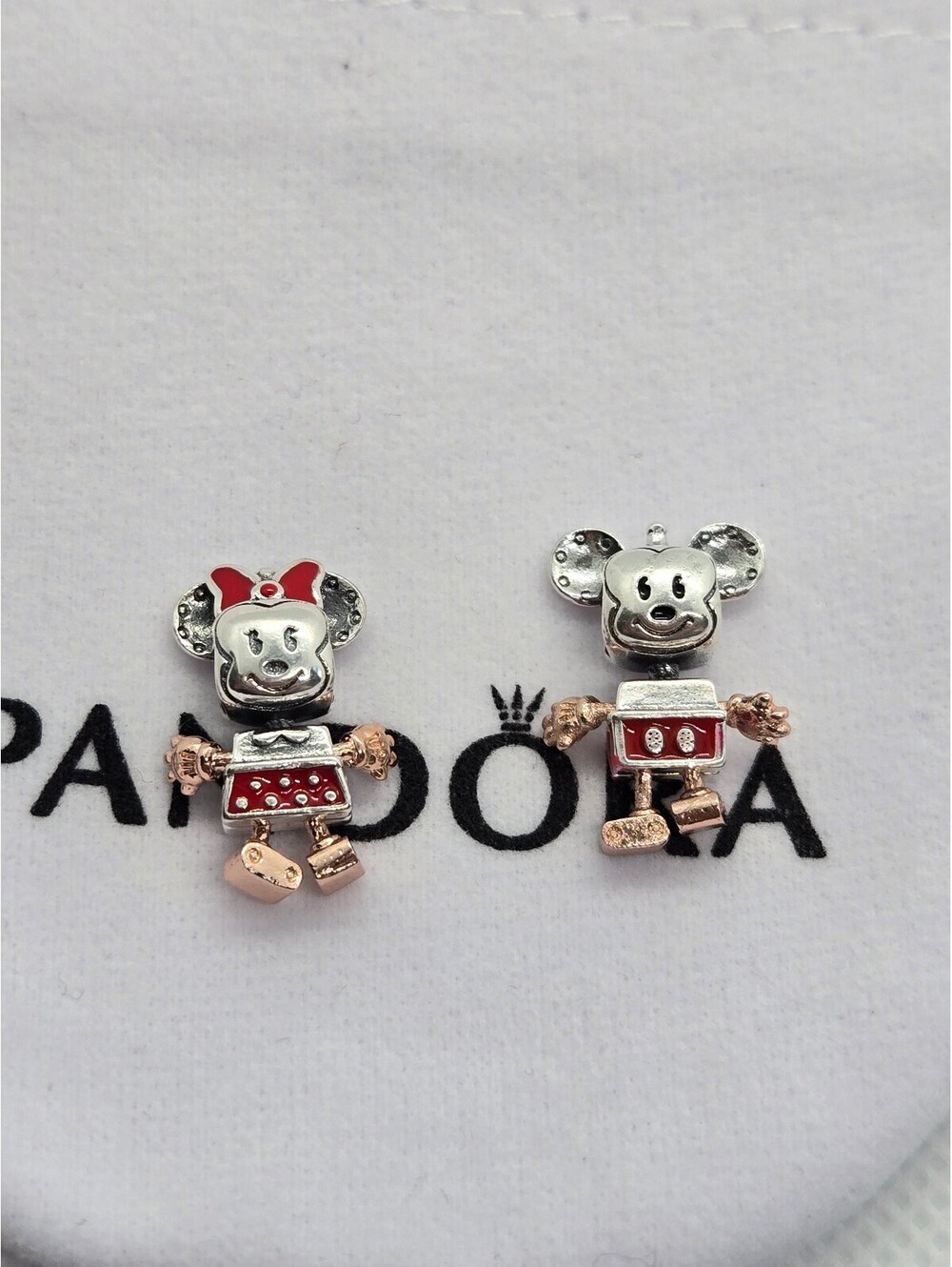 Disney mickey minnie pandora charm s925 ale silver robot